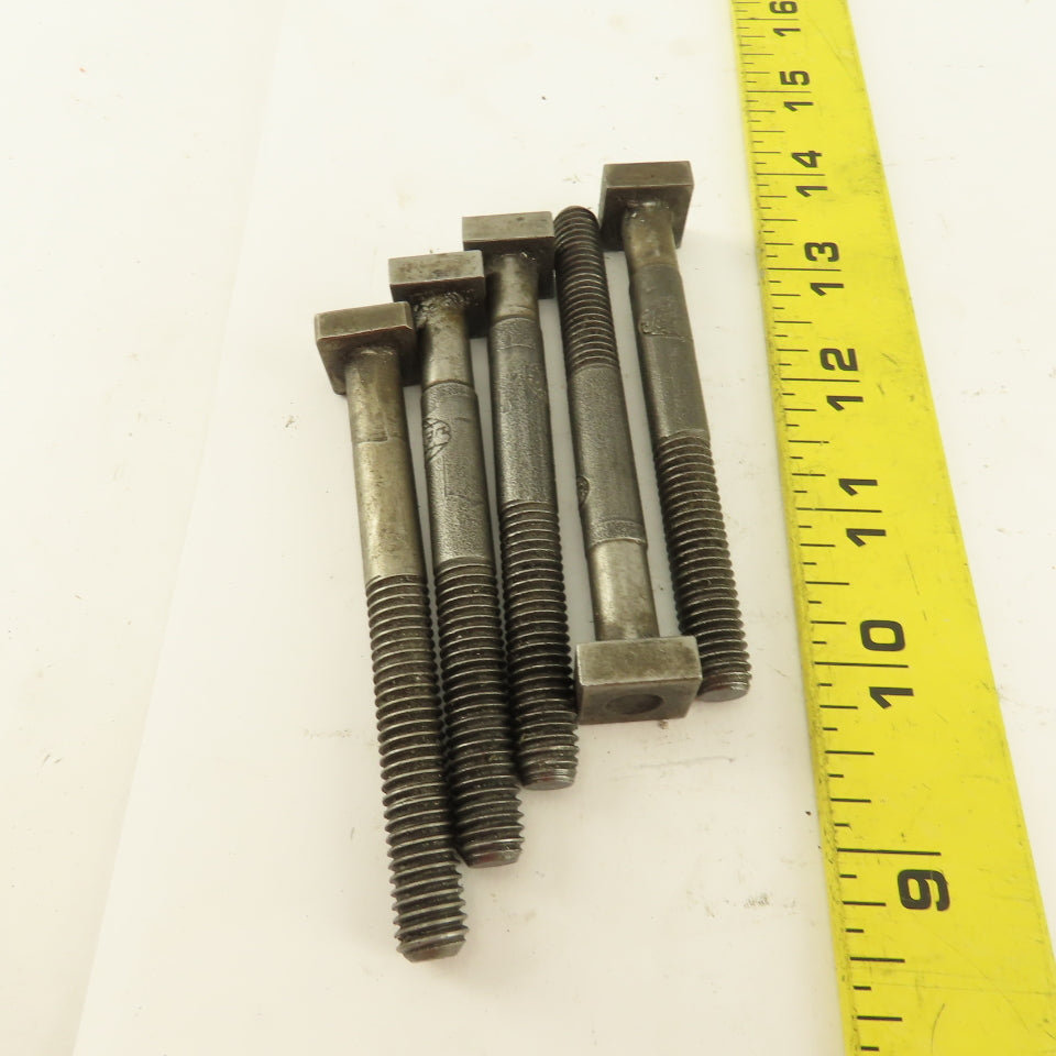 Jergens 3/8-16 Thread Low Profile 5/8" Square Head Bolt 3-3/4" OAL Lot Of 5
