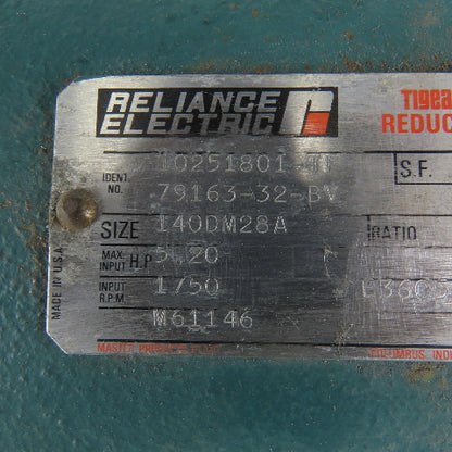 Reliance Electric 140DM28A Tigear Gearbox Speed Reducer 34.1:1 Inline