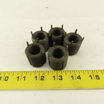 3/4"-10 Internal 1-1/8"-12 External Thread Steel Key Locking Thread Insert 5 Pcs