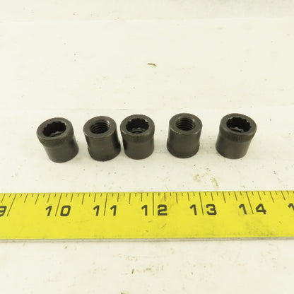 M12-1.75 Internal Threaded Steel Socket Allen Nut Lot Of 5