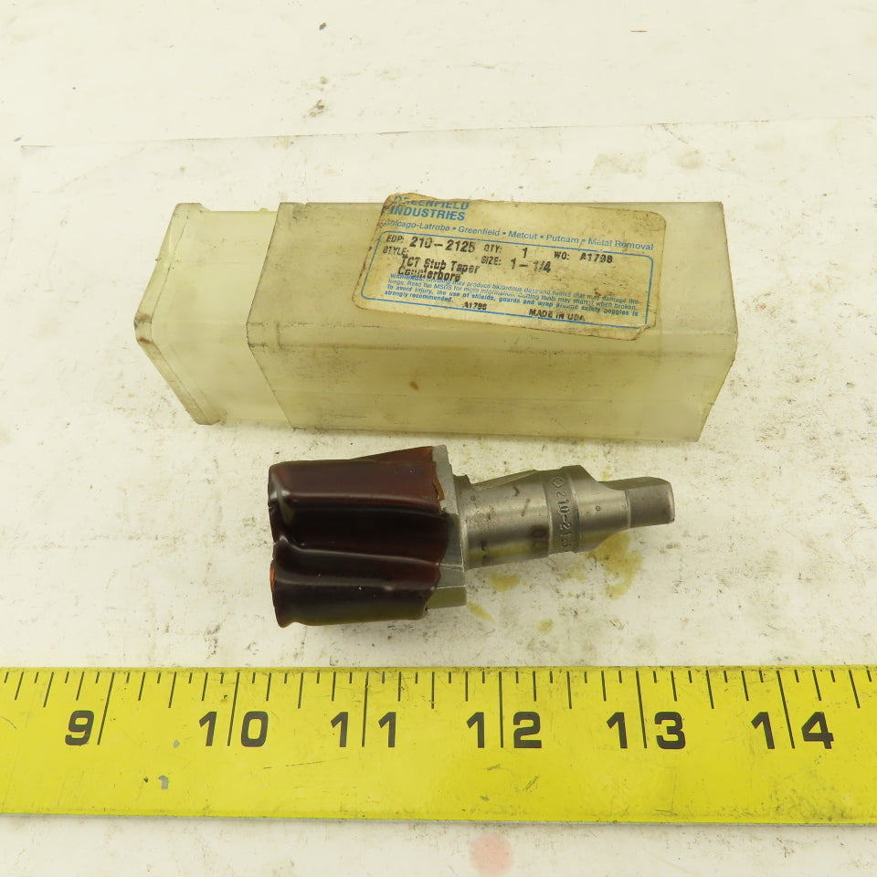 Kennametal 210-2125 Metcut 1-1/4" 4 Flute Piloted Counterbore TCT Stub Taper