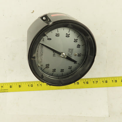 Ashcroft 0-100 PSI Receiver Pressure Gauge 5" Dial Rear Port 1/4NPT