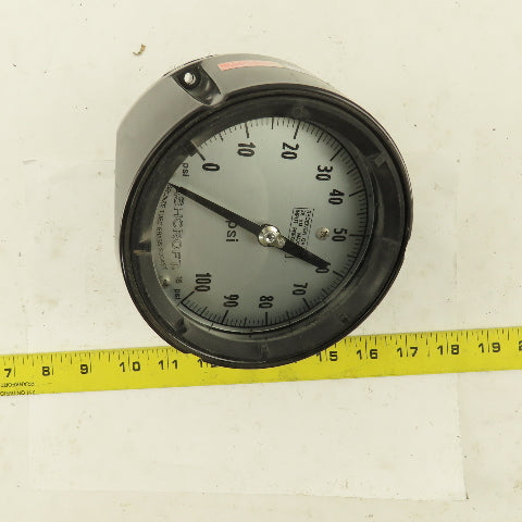 Ashcroft 0-100 PSI Receiver Pressure Gauge 5" Dial Rear Port 1/4NPT