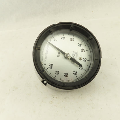 Ashcroft 0-100 PSI Receiver Pressure Gauge 5" Dial Rear Port 1/4NPT
