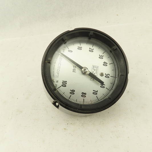 Ashcroft 0-100 PSI Receiver Pressure Gauge 5" Dial Rear Port 1/4NPT