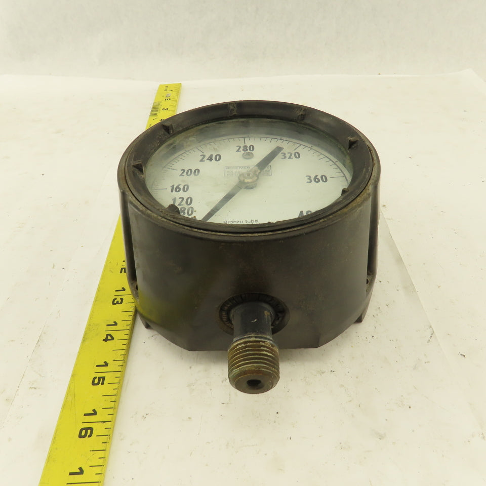Ashcroft Q-8451 0-400 PSI Receiver Gauge 4" Dial Bottom Port 1/2" NPT