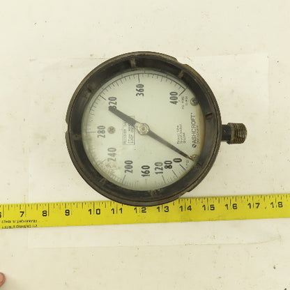 Ashcroft Q-8451 0-400 PSI Receiver Gauge 4" Dial Bottom Port 1/2" NPT