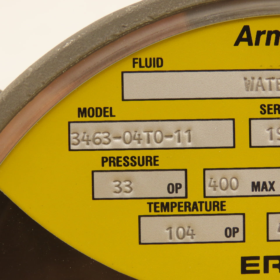 Erdco 3463-04T0-11 Armor-Flo Water Flow Meter 400PSI MAX 3-30GPM