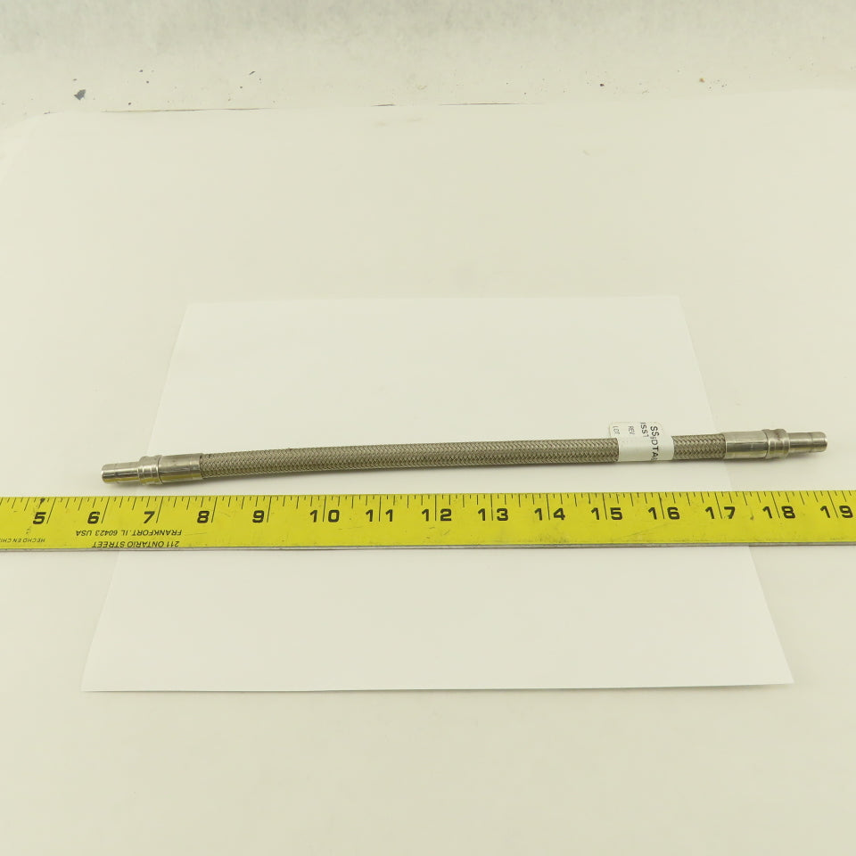 SSP Inc. ISST6TFE6DTA6DTA12 3/8" Stainless Steel Braided Duolok Tube 12"