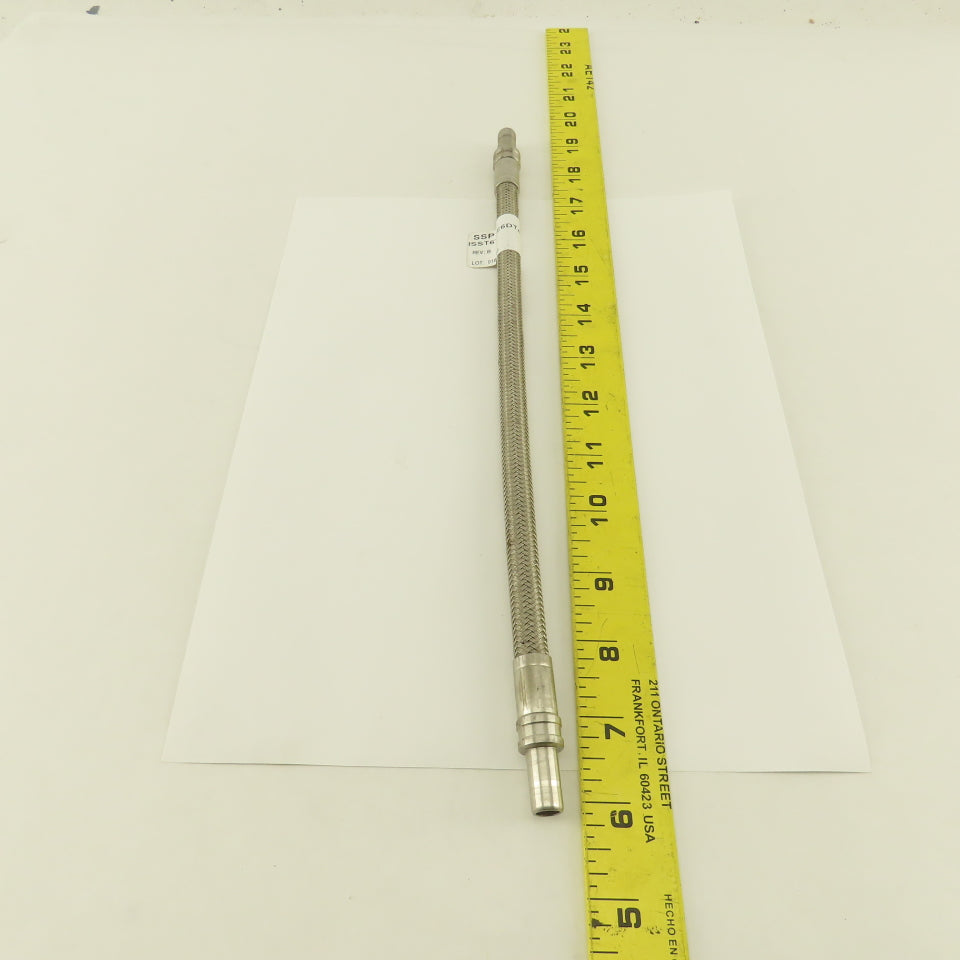 SSP Inc. ISST6TFE6DTA6DTA12 3/8" Stainless Steel Braided Duolok Tube 12"