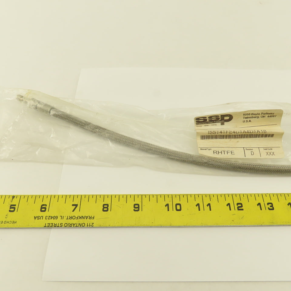 SSP Inc. ISST4TFE4DTA4DTA18 1/4" Stainless Steel Braided Duolok Tube 18"