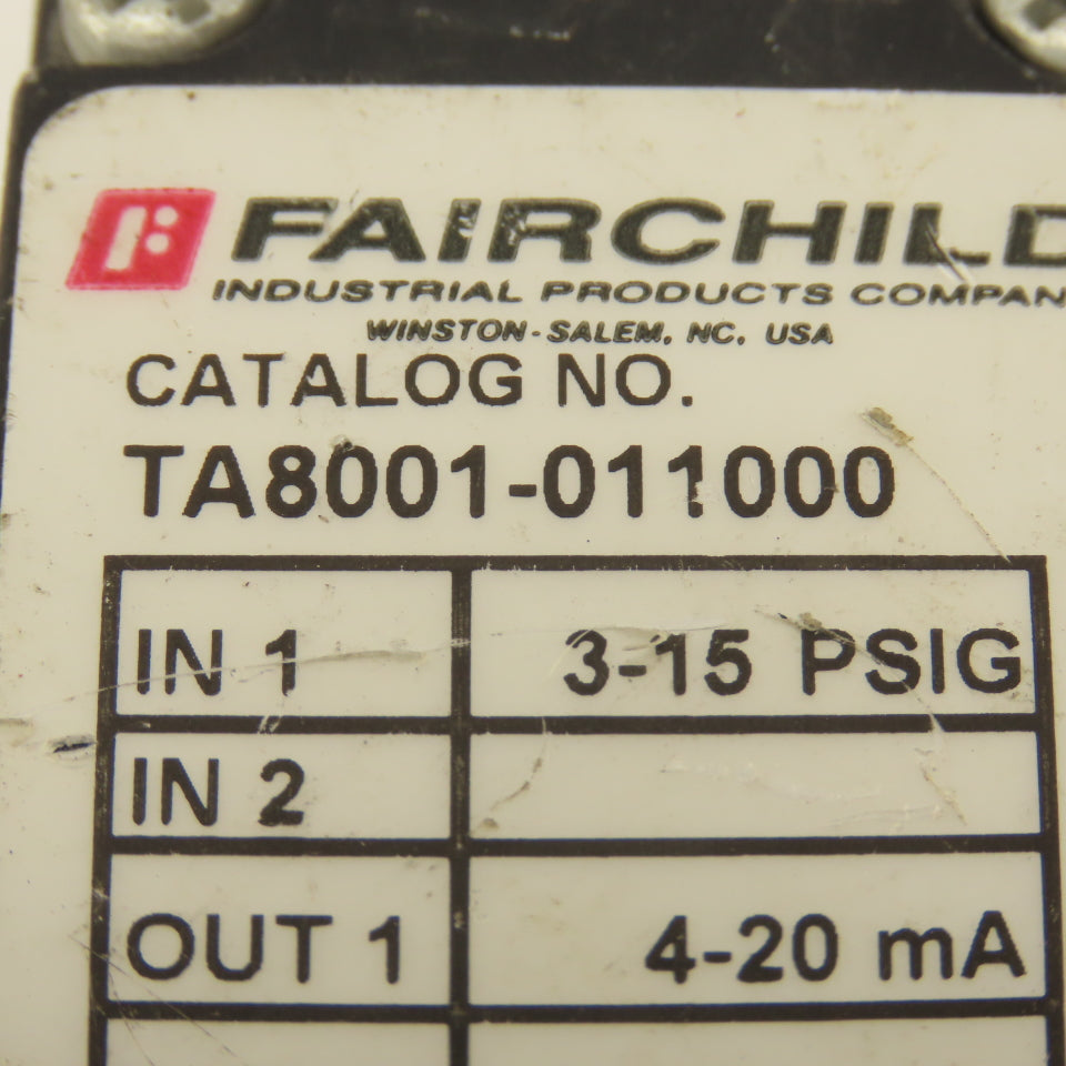 Fairchild TA8001-011000 4-20mA Output Miniature Pressure Transducer