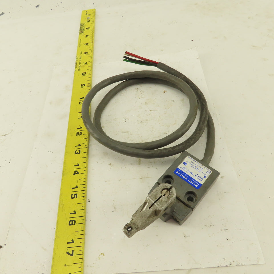 Micro Switch 914CE16-3N1 5A-250VAC Arm Lever Limit Switch No Roller 36" Cable