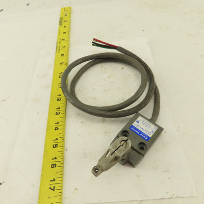 Micro Switch 914CE16-3N1 5A-250VAC Arm Lever Limit Switch No Roller 36" Cable