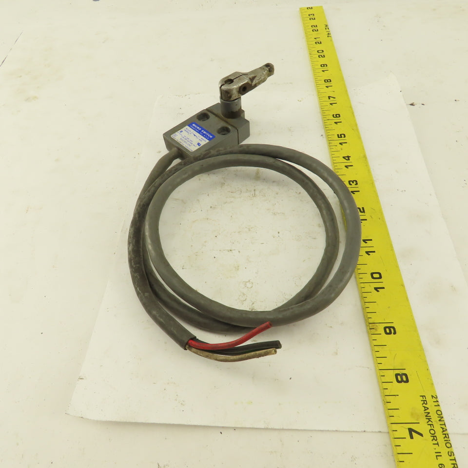 Micro Switch 914CE16-3N1 5A-250VAC Arm Lever Limit Switch No Roller 36" Cable