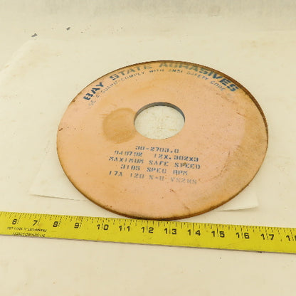 Bay State Abrasives 17A 120 N-8 VS2KS 12 x .302 x 3" Grinding Wheel 3185 RPM MAX