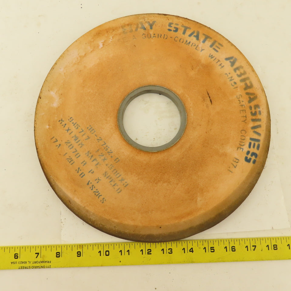 Bay State Abrasives 17A120N8VS2KS 12"x.500x3" Angled Face Grinding Wheel 2070RPM