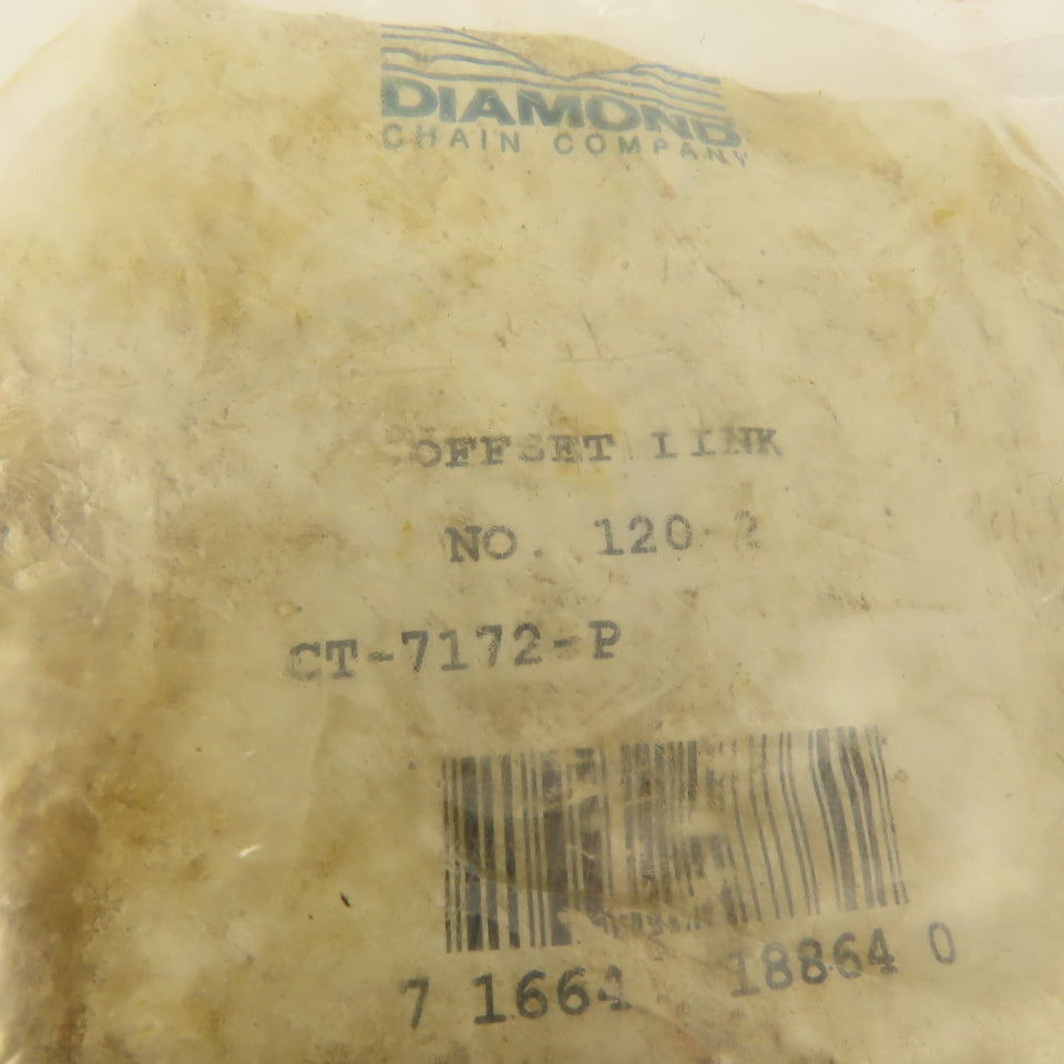 Diamond CT-7172-P ANSI #120-2 Roller Chain Offset Link Cotter Type