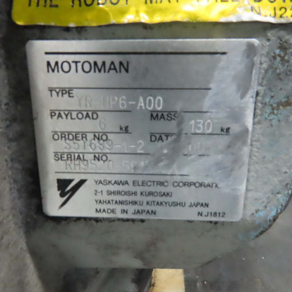 Yaskawa Motoman YR-HP6-A00 Welding Robot 6 Axis W/NX100 HP6 Controller AS IS