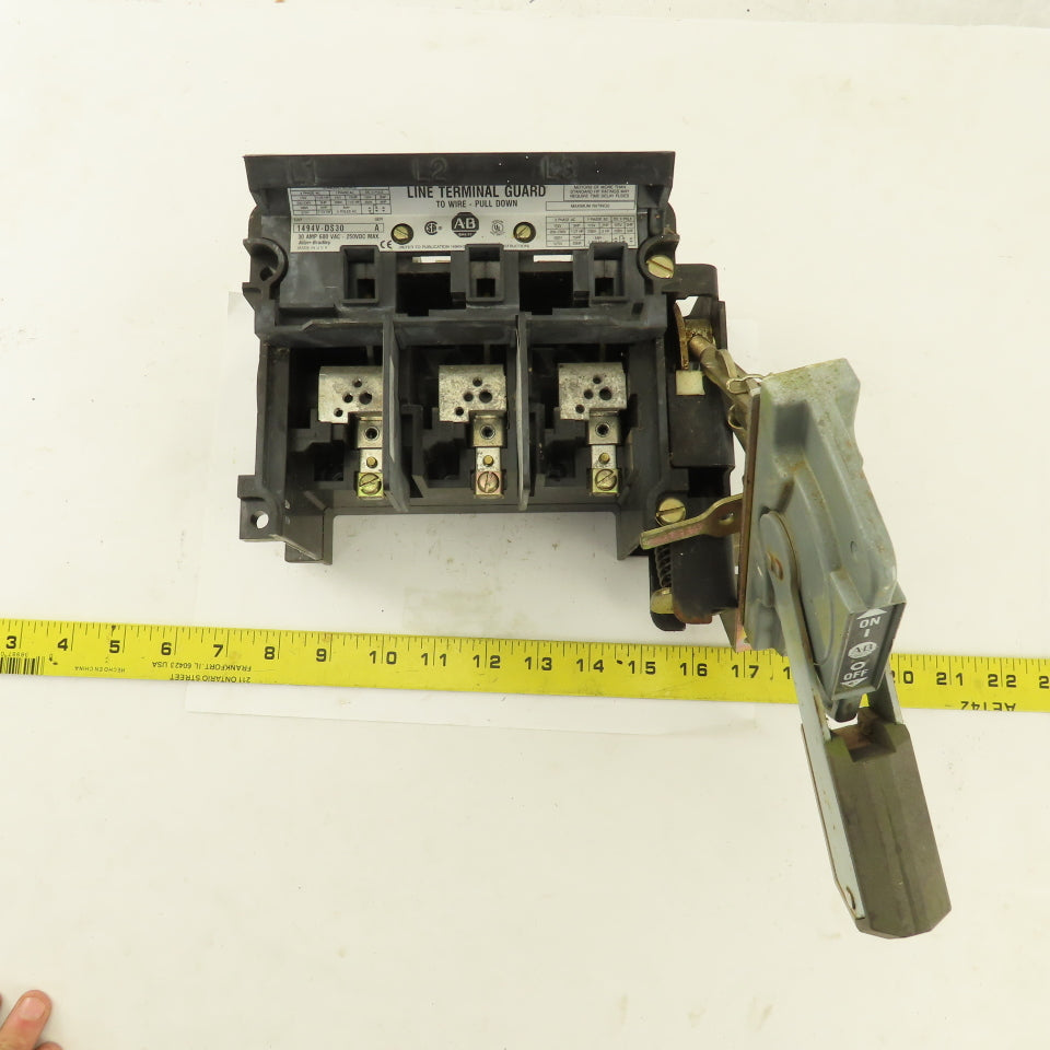 Allen Bradley 1494V-DS30 30A Disconnect Switch W/Operator Arm 600V Non Fused