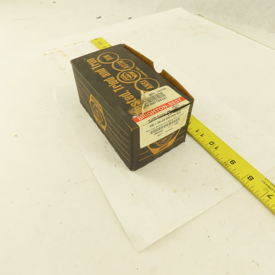 Brighton Best M8-1.25x30mm Zinc Hex Head Cap Screw Grade 10.9 Lot Of 100