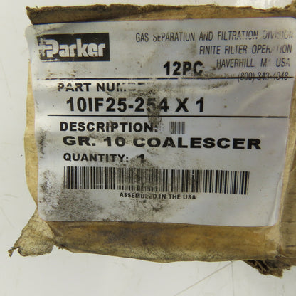 Parker 10IF25-254x1 Filter Element 34GR. 10 Coalescer