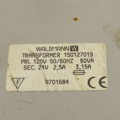 Waldmann 150127019 120V Primary 24V Secondary 60VA Transformer Enclosure