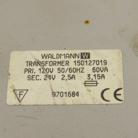Waldmann 150127019 120V Primary 24V Secondary 60VA Transformer Enclosure