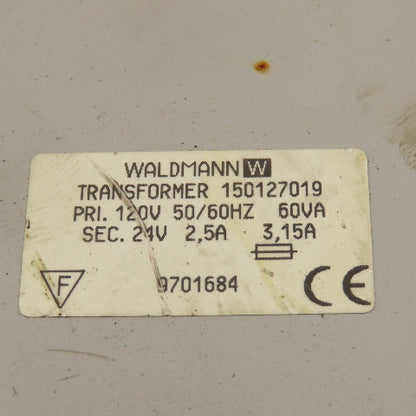 Waldmann 150127019 120V Primary 24V Secondary 60VA Transformer Enclosure
