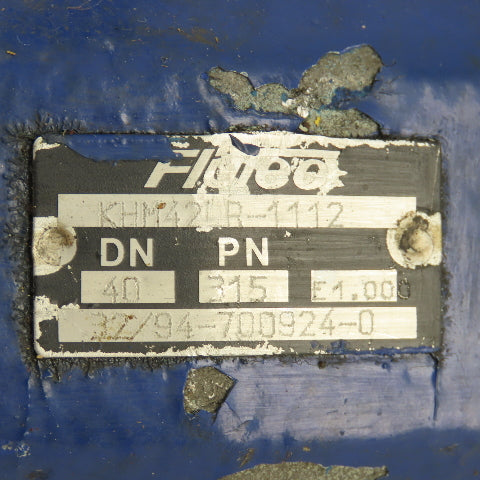 Flutec 315 KHM42LR-1112 Hydraulic Ball Valve DN 40 37/94-700924-0