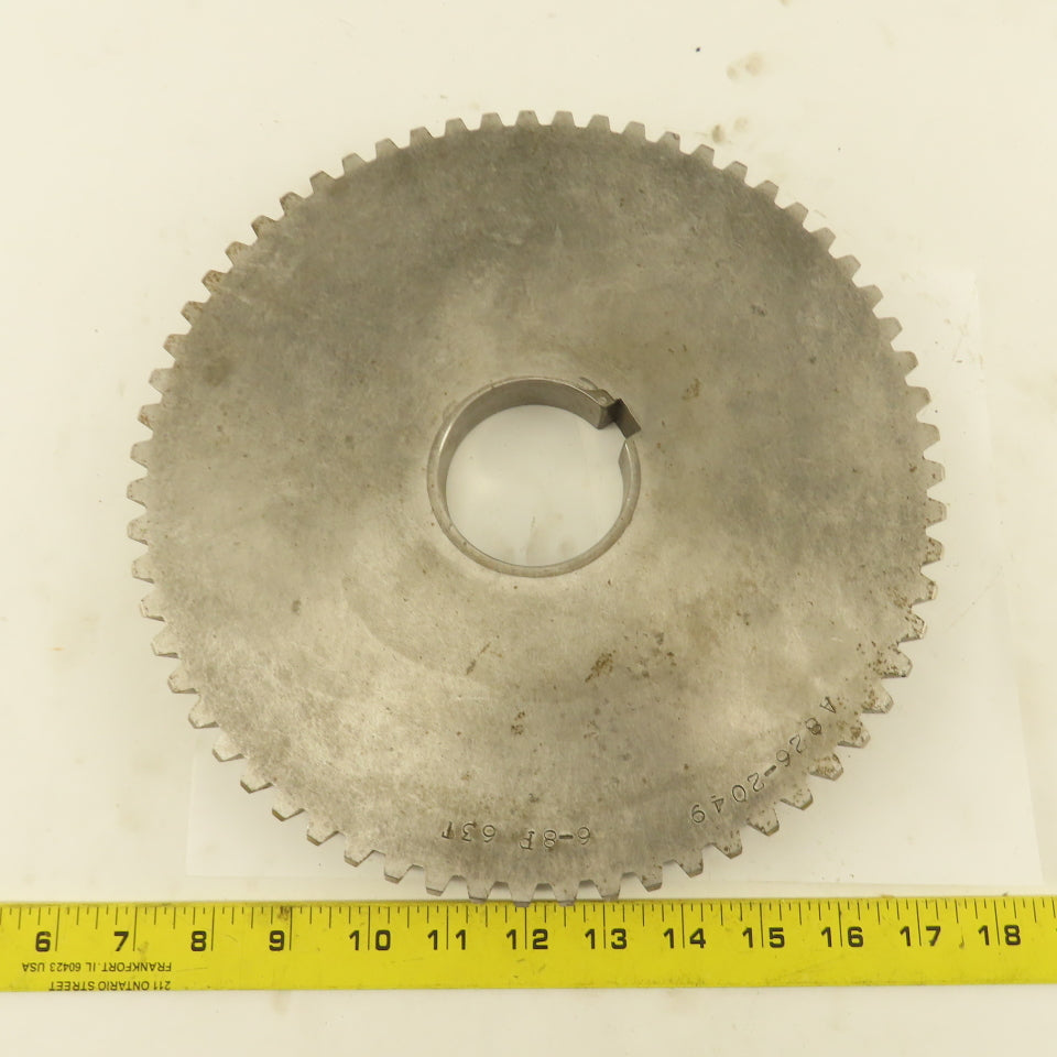 A826-2049 6-8P 10.75" OD x 1" Wide 63 Tooth Spur Gear 2-1/2" Keyed Bore