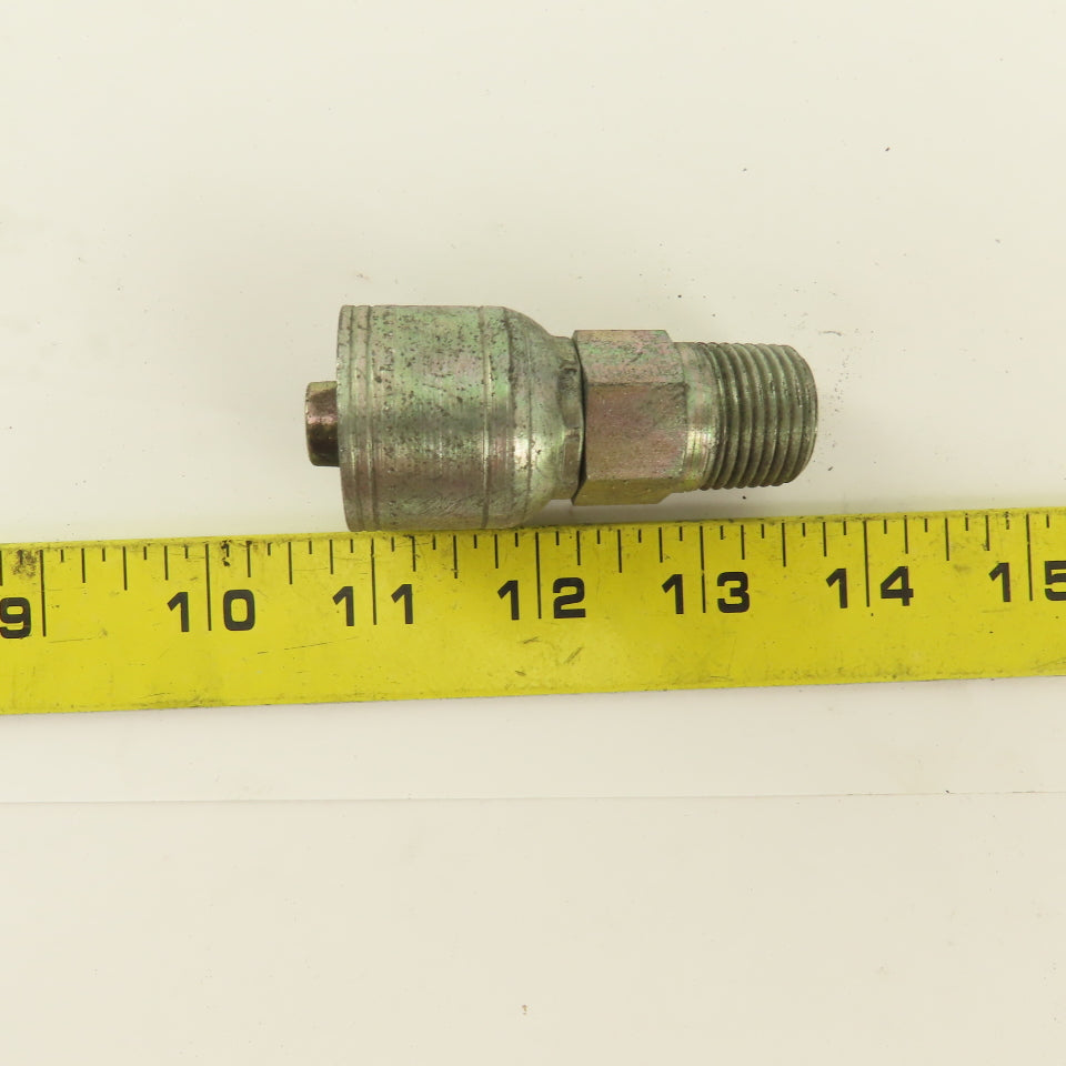 Eaton 1/2" Hose -8 Crimp x (-8) 1/2-14  Inverted Flare Seat Hydraulic Fitting