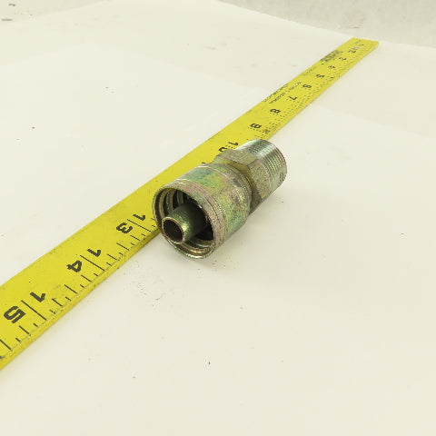 1/2" Hose -8 Crimp x 3/4-14 NPT Male Straight Hydraulic Fitting