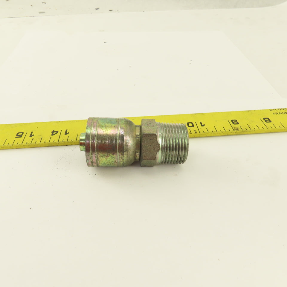 1/2" Hose -8 Crimp x 3/4-14 NPT Male Straight Hydraulic Fitting