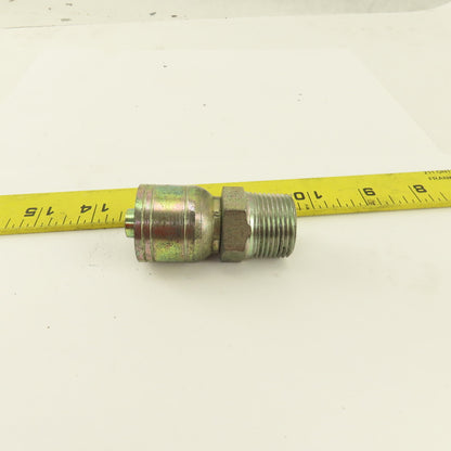 1/2" Hose -8 Crimp x 3/4-14 NPT Male Straight Hydraulic Fitting