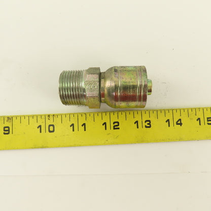 1/2" Hose -8 Crimp x 3/4-14 NPT Male Straight Hydraulic Fitting