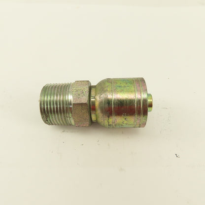 1/2" Hose -8 Crimp x 3/4-14 NPT Male Straight Hydraulic Fitting