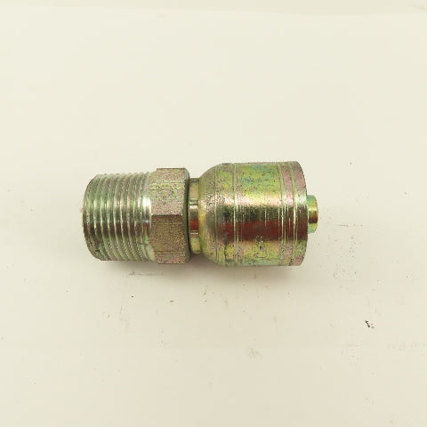 1/2" Hose -8 Crimp x 3/4-14 NPT Male Straight Hydraulic Fitting