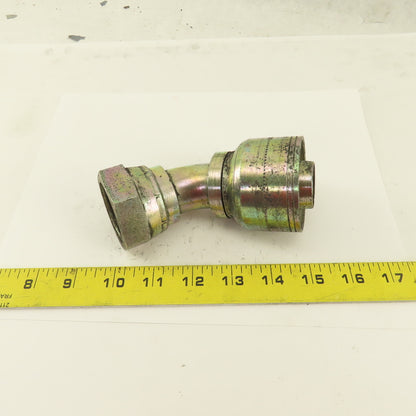 Eaton 1-1/4" Hose -20 Crimp x 1-3/8-12 JIC Female Flare 45° Elbow
