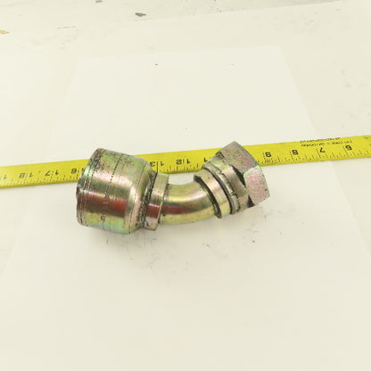 Eaton 1-1/4" Hose -20 Crimp x 1-3/8-12 JIC Female Flare 45° Elbow