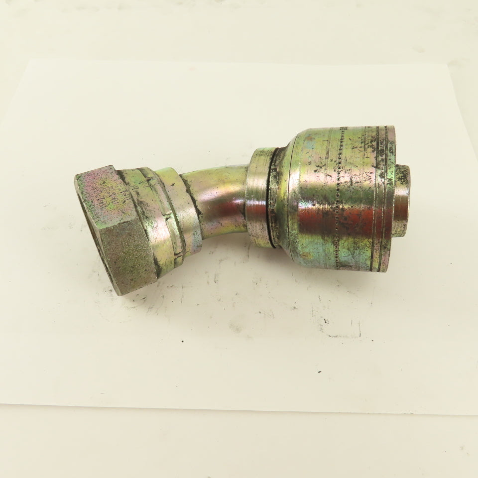 Eaton 1-1/4" Hose -20 Crimp x 1-3/8-12 JIC Female Flare 45° Elbow