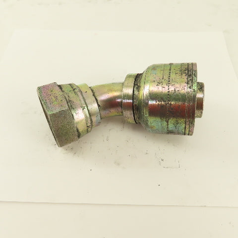 Eaton 1-1/4" Hose -20 Crimp x 1-3/8-12 JIC Female Flare 45° Elbow