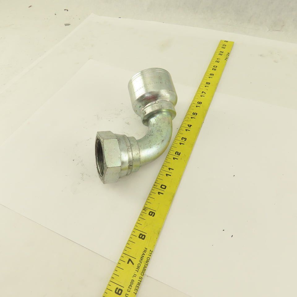 1-1/2" Hose (-20) Crimp x 1-5/8-12 (-20) Female Swivel 90° Elbow