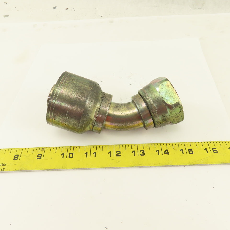 1-1/2" Hose (-20) Crimp x 1-5/8-12 (-20) Female Swivel 45° Elbow