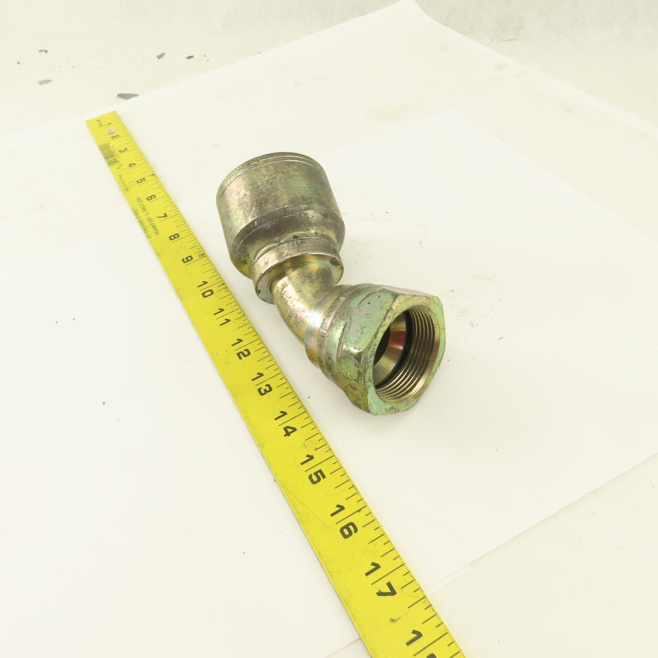1-1/2" Hose (-20) Crimp x 1-5/8-12 (-20) Female Swivel 45° Elbow