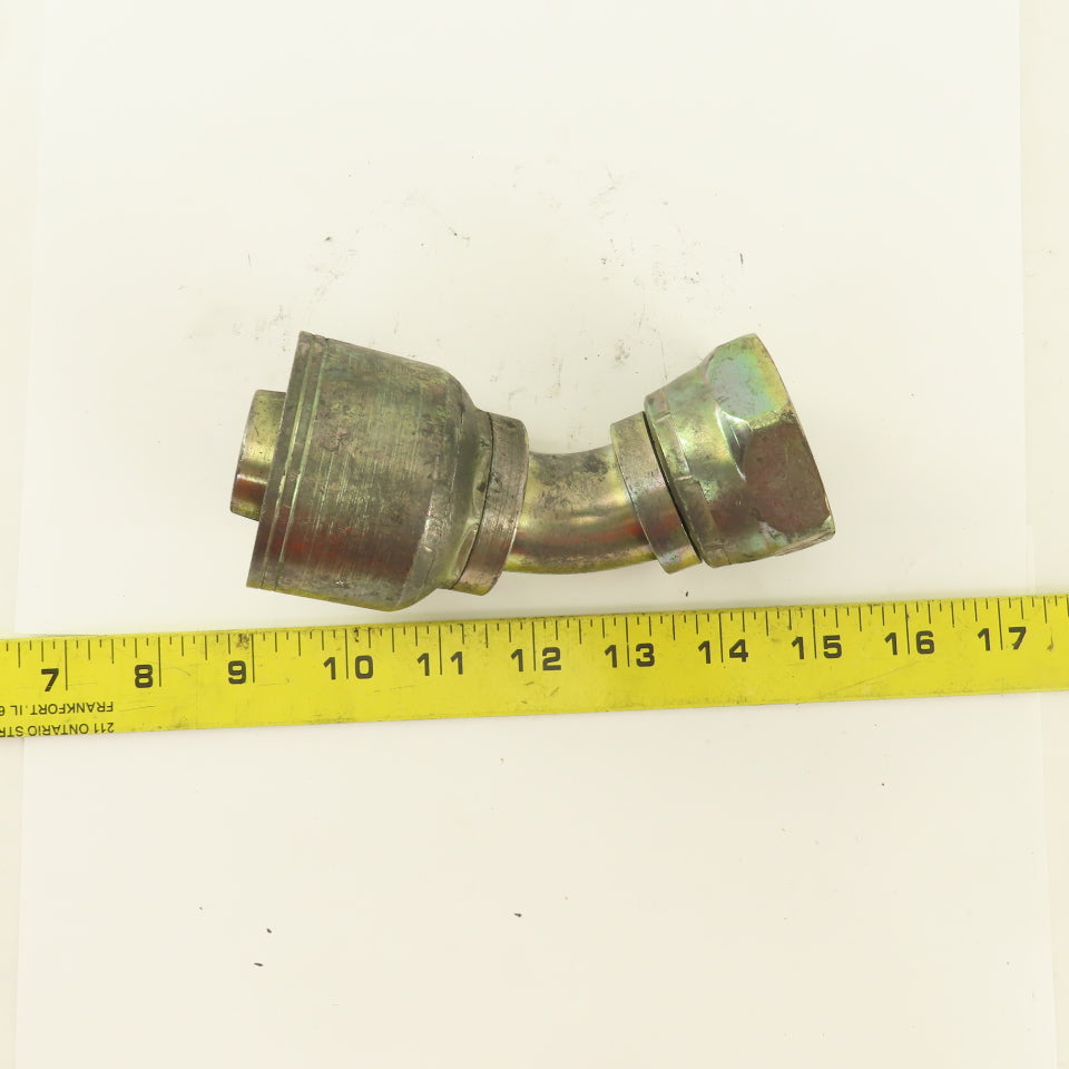 1-1/2" Hose (-20) Crimp x 1-5/8-12 (-20) Female Swivel 45° Elbow
