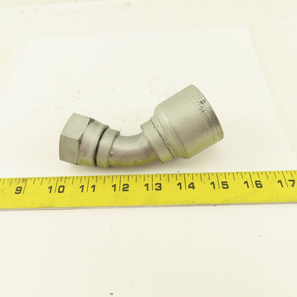 Eaton 1" Hose (-16) Crimp x 3/4" 1-5/16-12 Female Swivel 45° Elbow