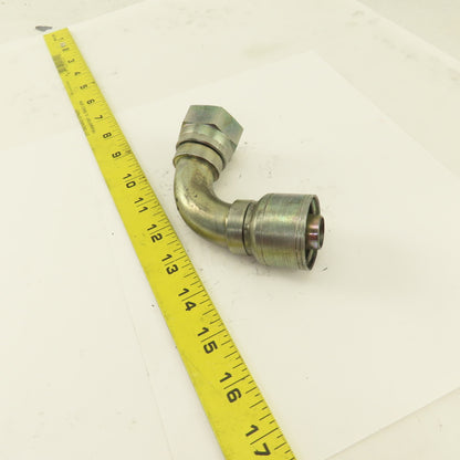 3/4" Hose (-12) x 3/4" 1-5/16-12 Female Steel 90° Elbow