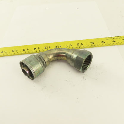 3/4" Hose (-12) x 3/4" 1-5/16-12 Female Steel 90° Elbow