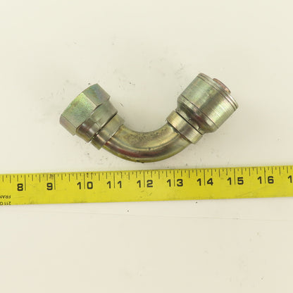 3/4" Hose (-12) x 3/4" 1-5/16-12 Female Steel 90° Elbow
